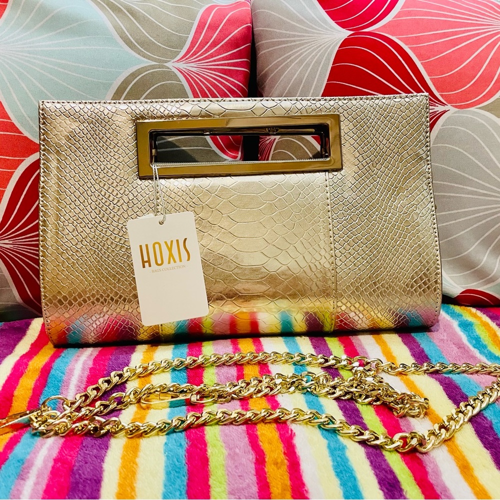Crafted Hand bag with long chain